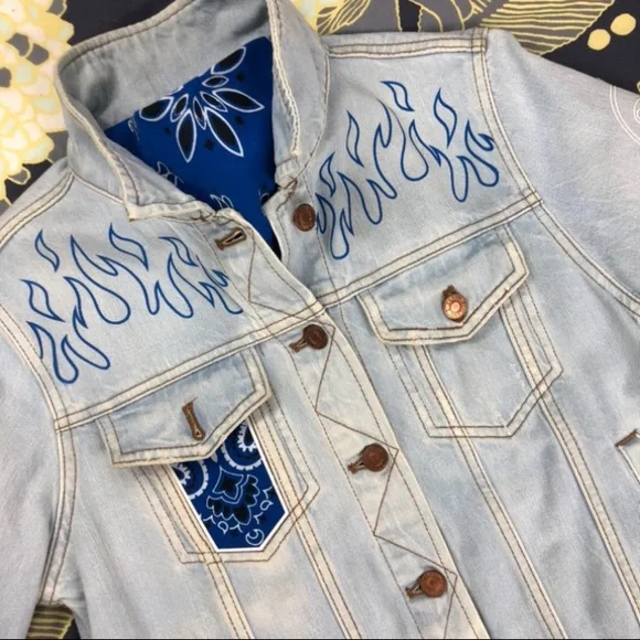 J.Crew brand, custom designed, vintage washed denim jacket.